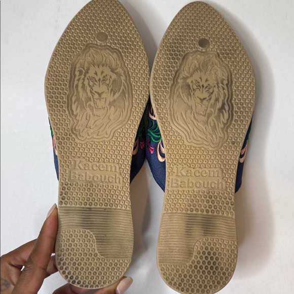 Floral Embroidered Mules - Navy Multicolor - Picture 2 of 8